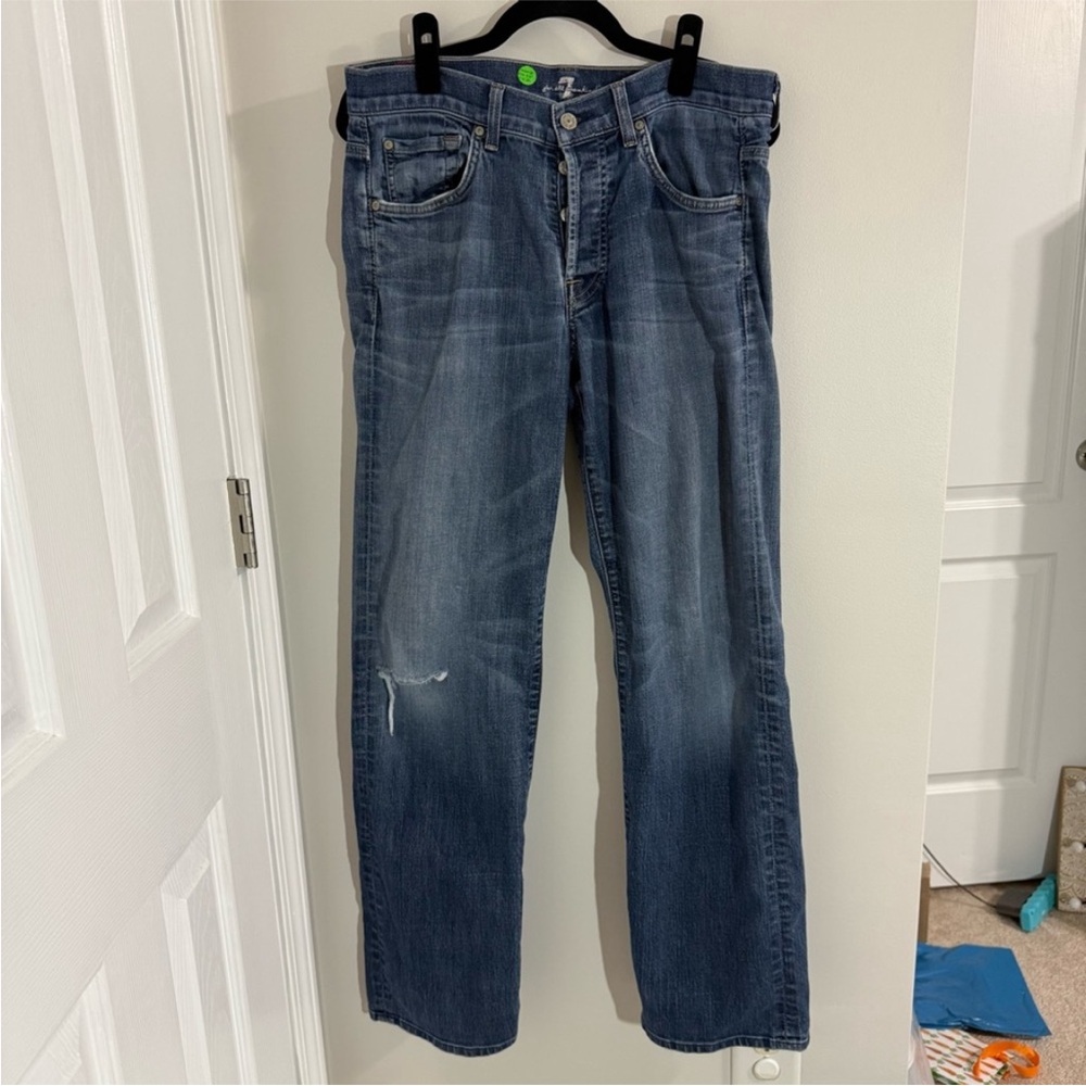7 For All Mankind Relaxed Fit Straight Leg Button Fly Jeans
